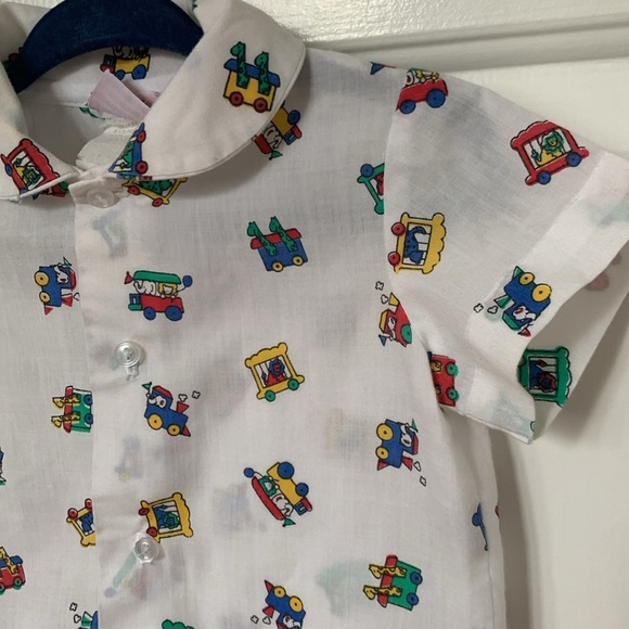 VTG boys trains button down shirt 90s Y2K - Picture 2 of 6
